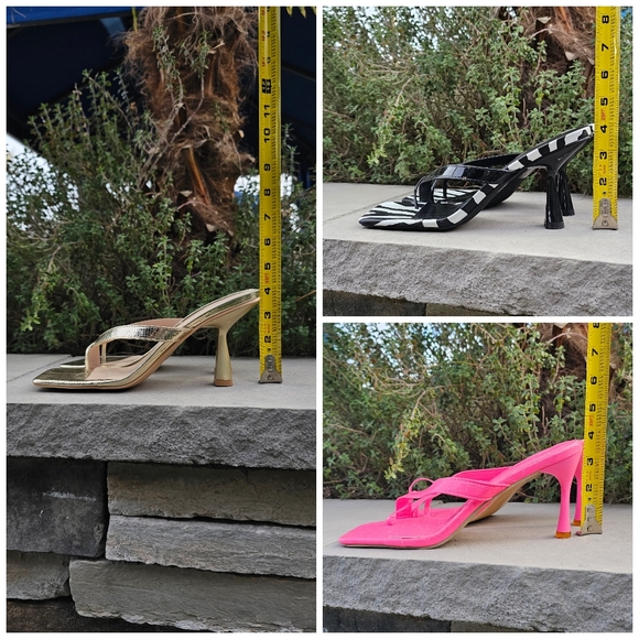 3 Pairs Of High heel cross toe sandals - Picture 5 of 6